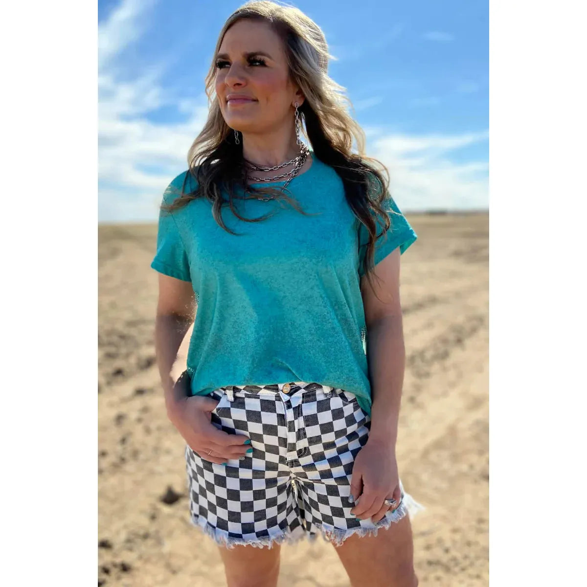 Sterling Kreek Denim Shorts - Check