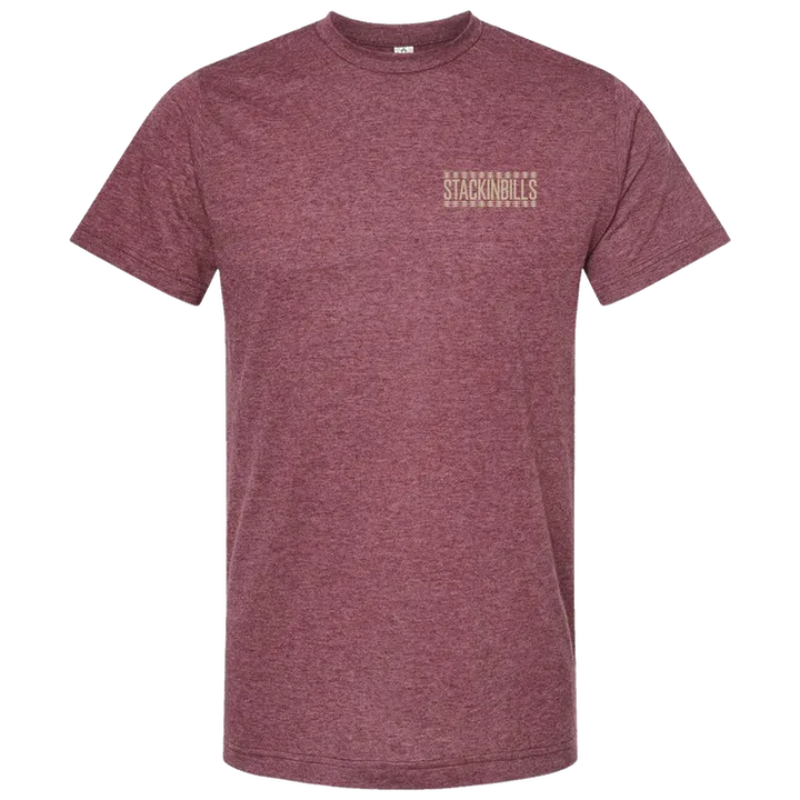 Stackin Bills Butte Tee Shirt - Maroon
