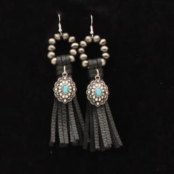 Silver Strike Fringe Floral Earrings-  Silver