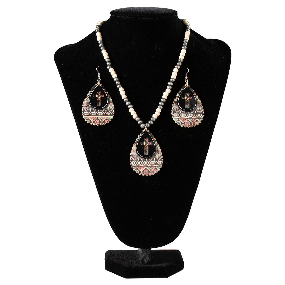 Silver Strike Women's Cross Cutout Jewelry Set - Multi