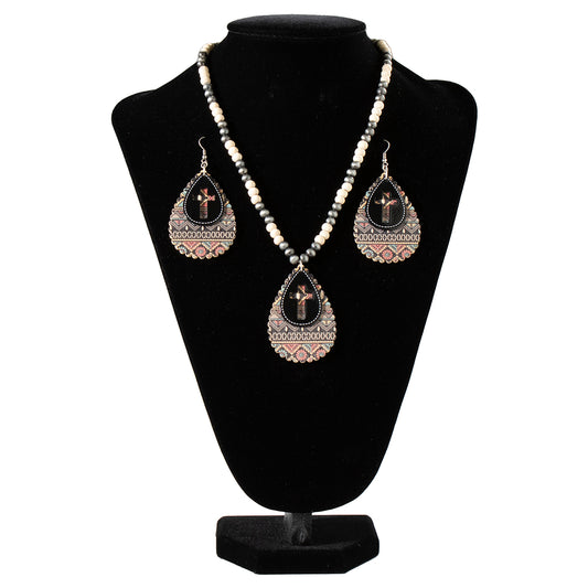 Silver Strike Women's Cross Cutout Jewelry Set - Multi