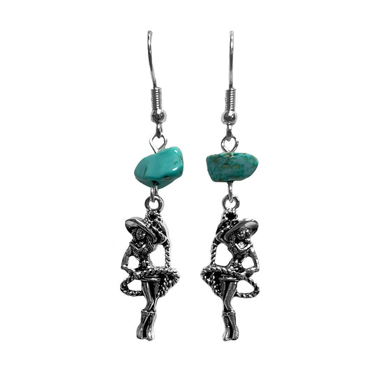 Silver Strike Cowgirl Earrings