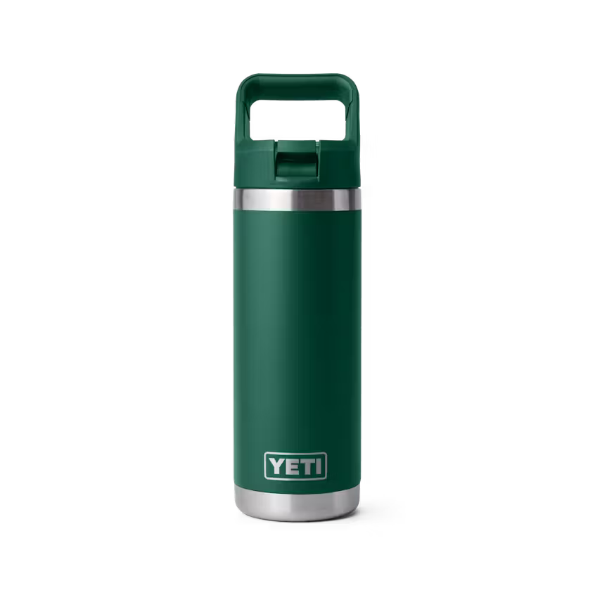 Yeti Rambler 532ml Straw Water Bottle - Black Forest Green