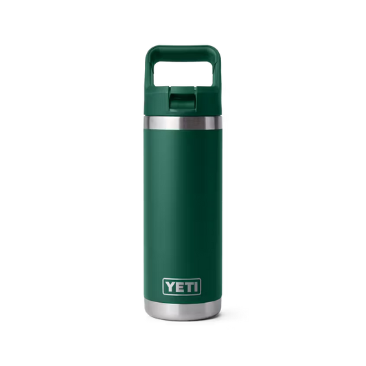 Yeti Rambler 532ml Straw Water Bottle - Black Forest Green