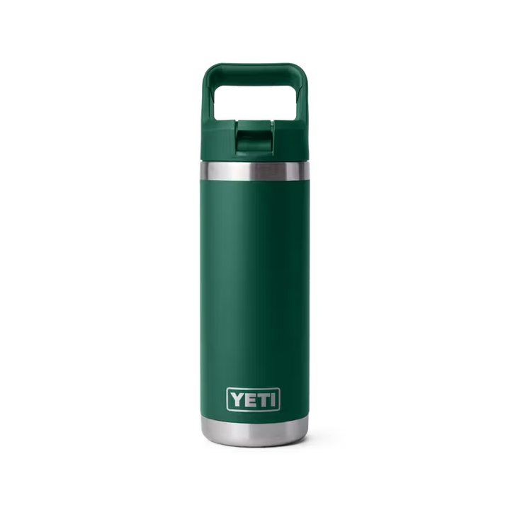 Yeti Rambler 532ml Straw Water Bottle - Black Forest Green