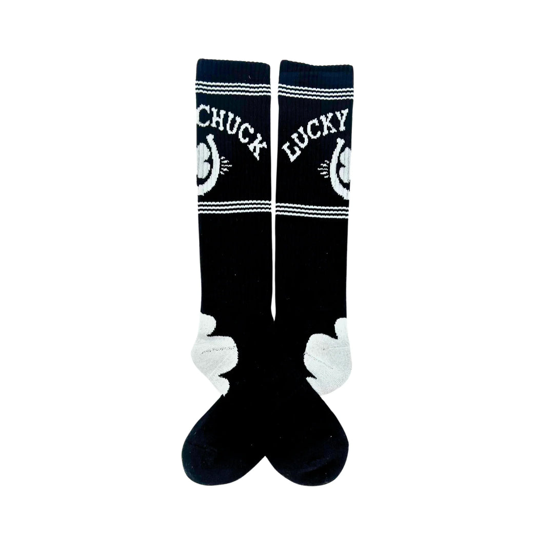Lucky Chuck Retro Lucky Chuck Black/White Performance Boot Socks