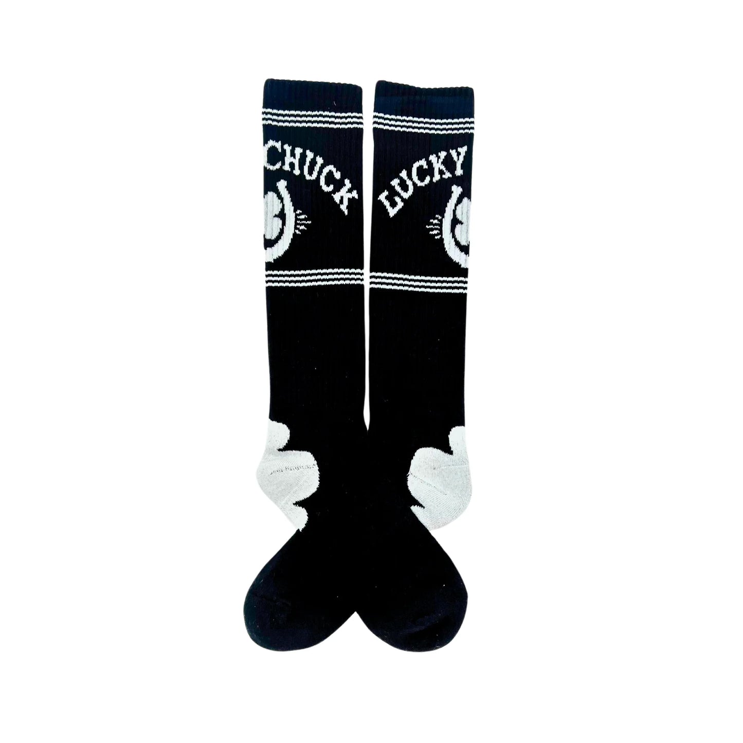 Lucky Chuck Retro Lucky Chuck Black/White Performance Boot Socks