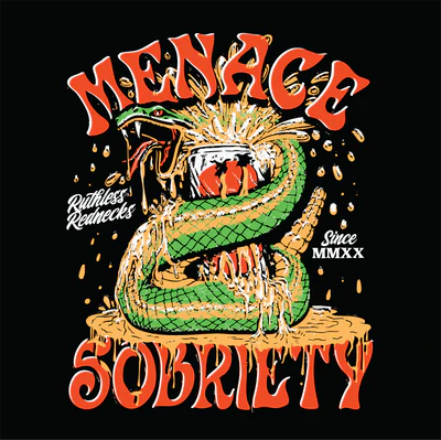 Ruthless Rednecks Menace 2 Sobriety Short Sleeve Tee Shirt - Black