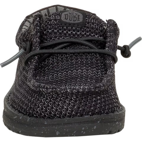 Hey Dude Toddler Wally T Stretch Sox Shoes - Black/Black