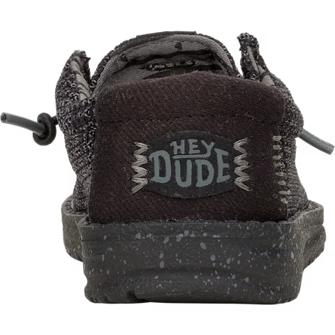 Hey Dude Toddler Wally T Stretch Sox Shoes - Black/Black