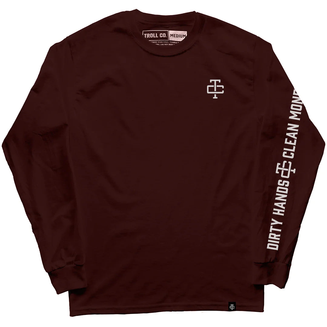 Troll Co Grit  Long Sleeve Tee - Maroon