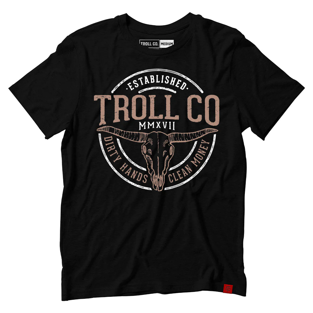Troll Co Unisex Longhorn Tee - Black