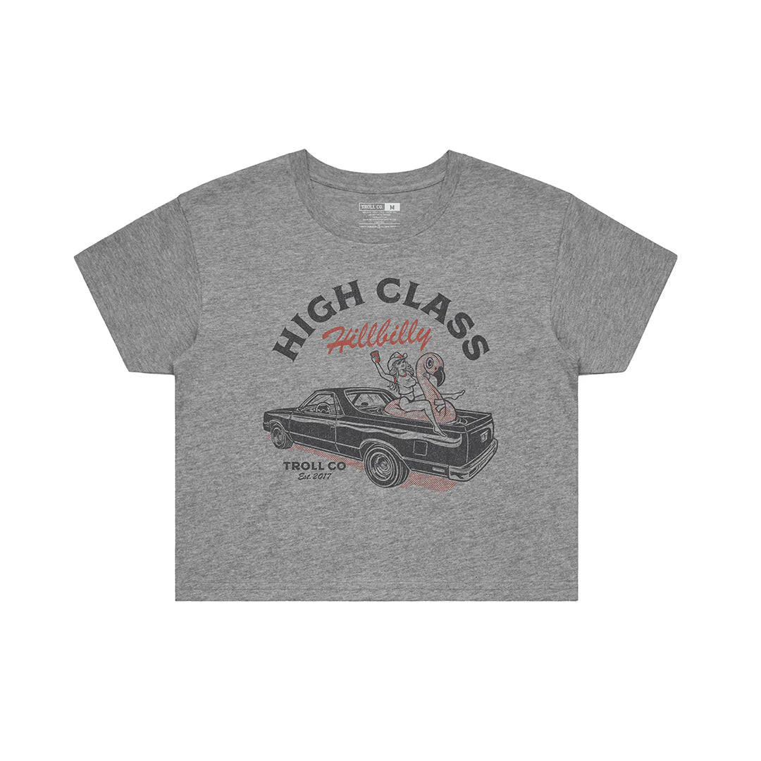 Troll Clothing Co. Women's High Class Camino Crop Top - Nickle Heather