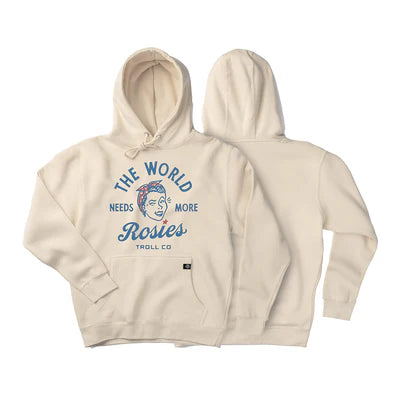 Troll Clothing Co Retro Rosie Hoodie- Heather Grey