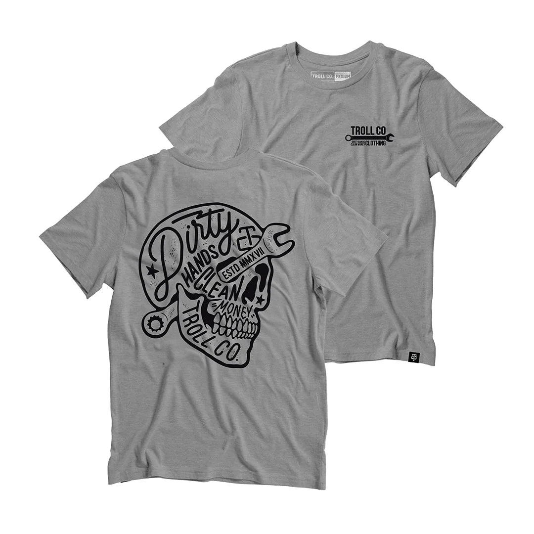 Troll Clothing Co Men's  Short Sleeve Molten Tee Shirt- Heather Grey