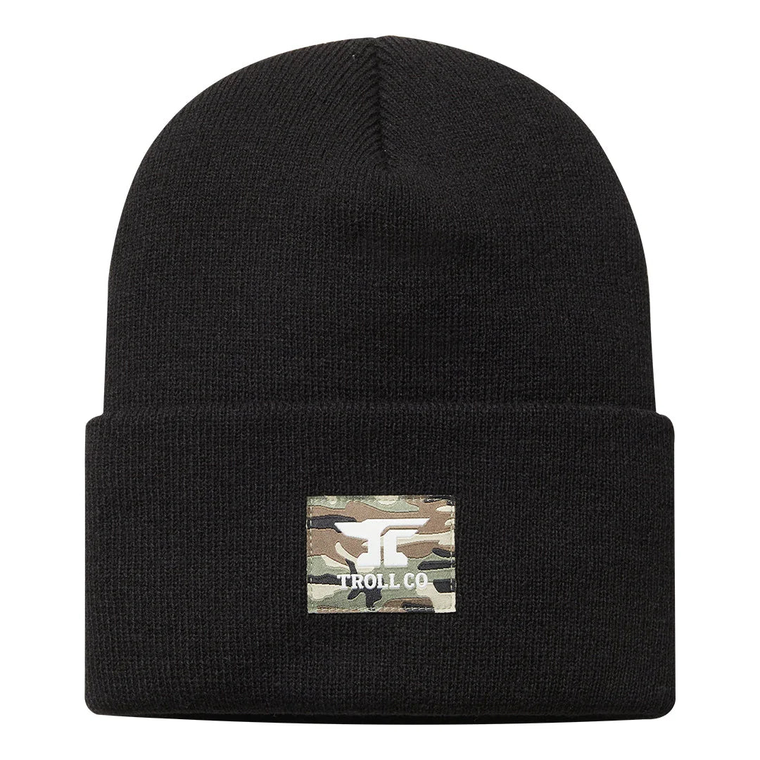 Troll Co Anvil Woven Label Beanie - Black