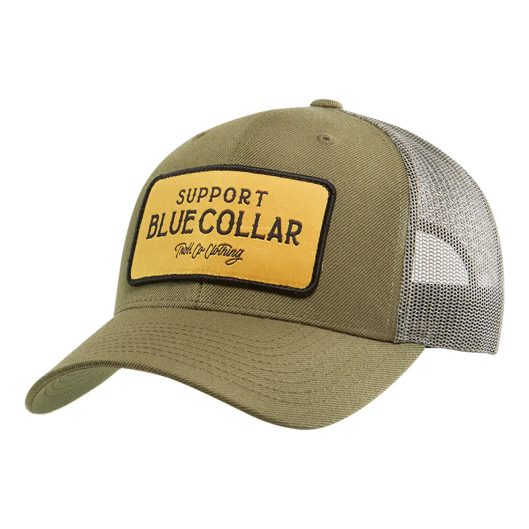 Troll Co. SBC Barricade Curved Brim Trucker Cap - Military Green