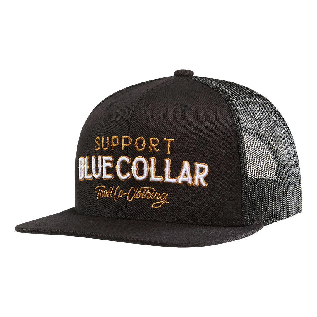 Troll Co SBC Embro Flat Brim Trucker Cap - Black