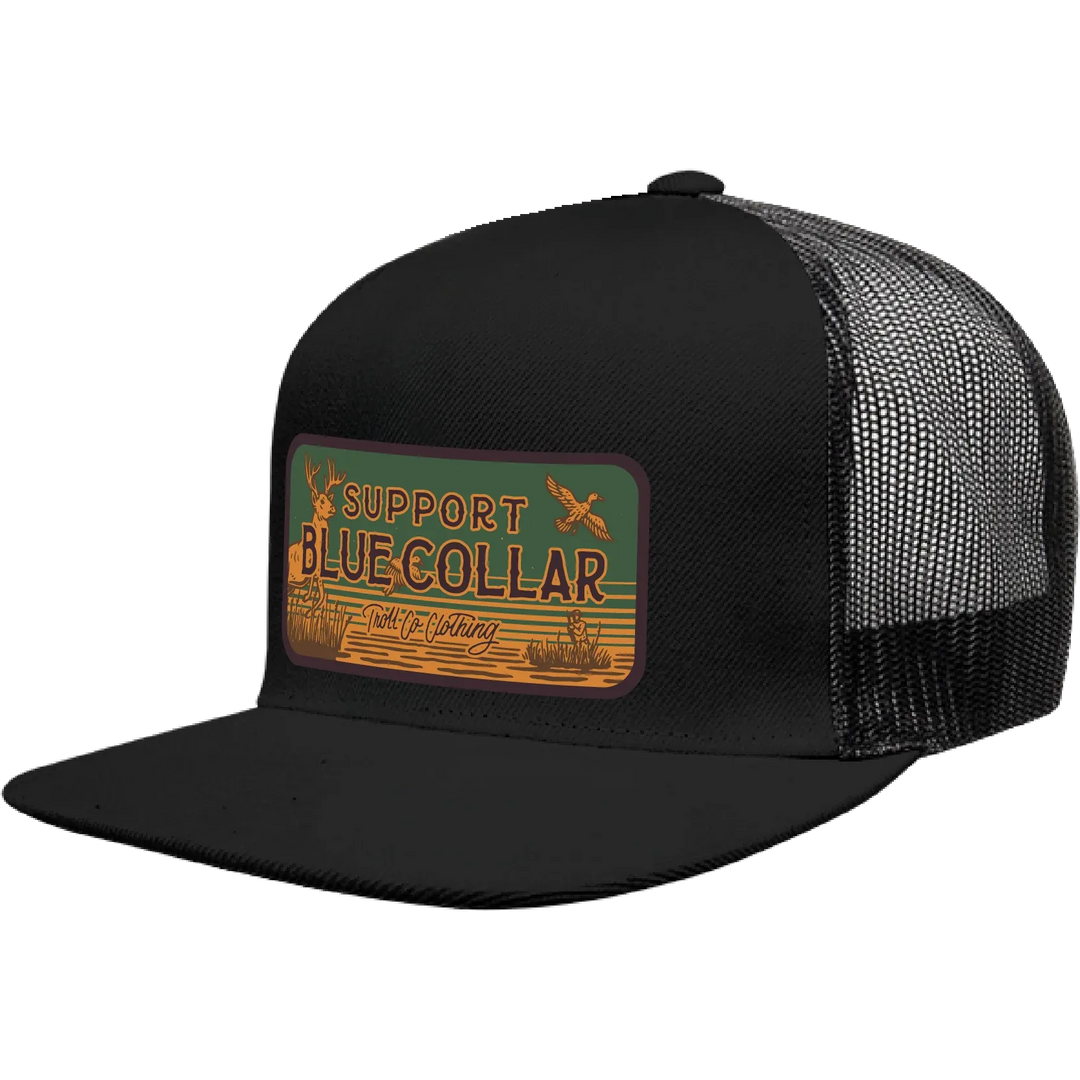 Troll Co SBC Barricade Good Sport Flat Brim Trucker Hat - Black