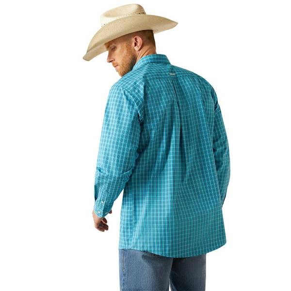 Ariat Men's Long Sleeve Pro Series Journey Classic Fit Shirt- Turquoise