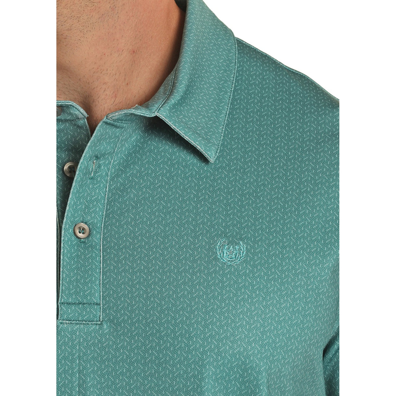 Panhandle Performance Men's Ditzy Dot Button-Down Knit Polo Shirt -