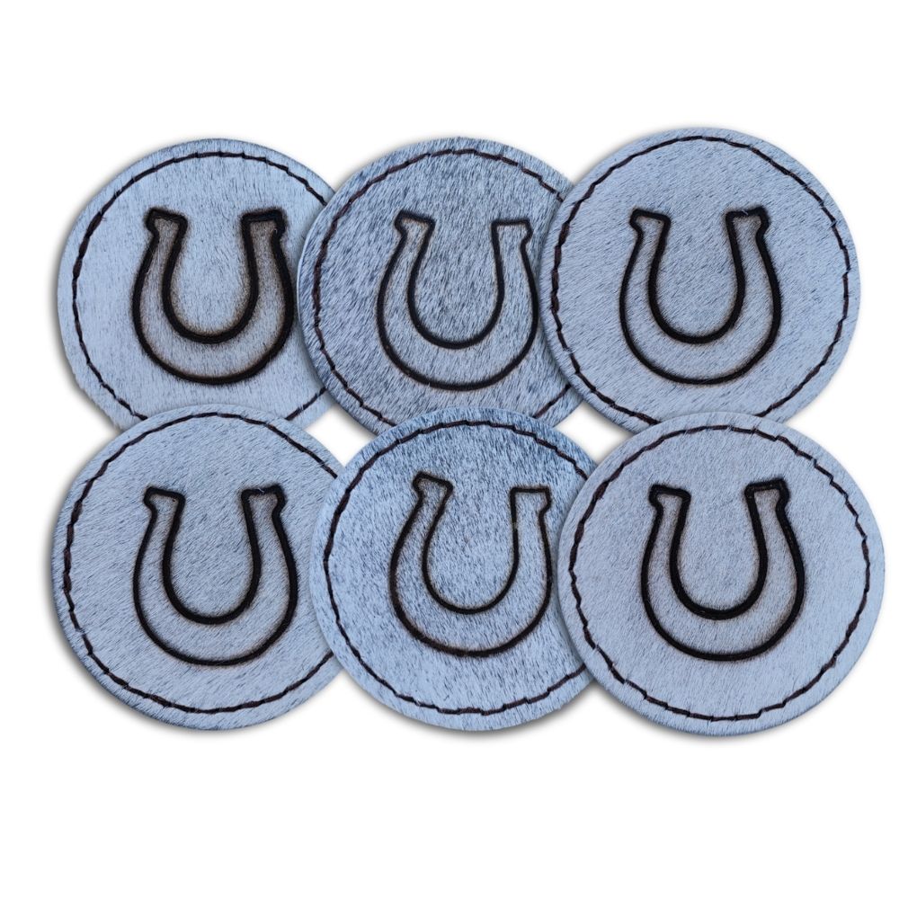 D2W Trading Branded Horse Shoe Saddle Stitch Coaster