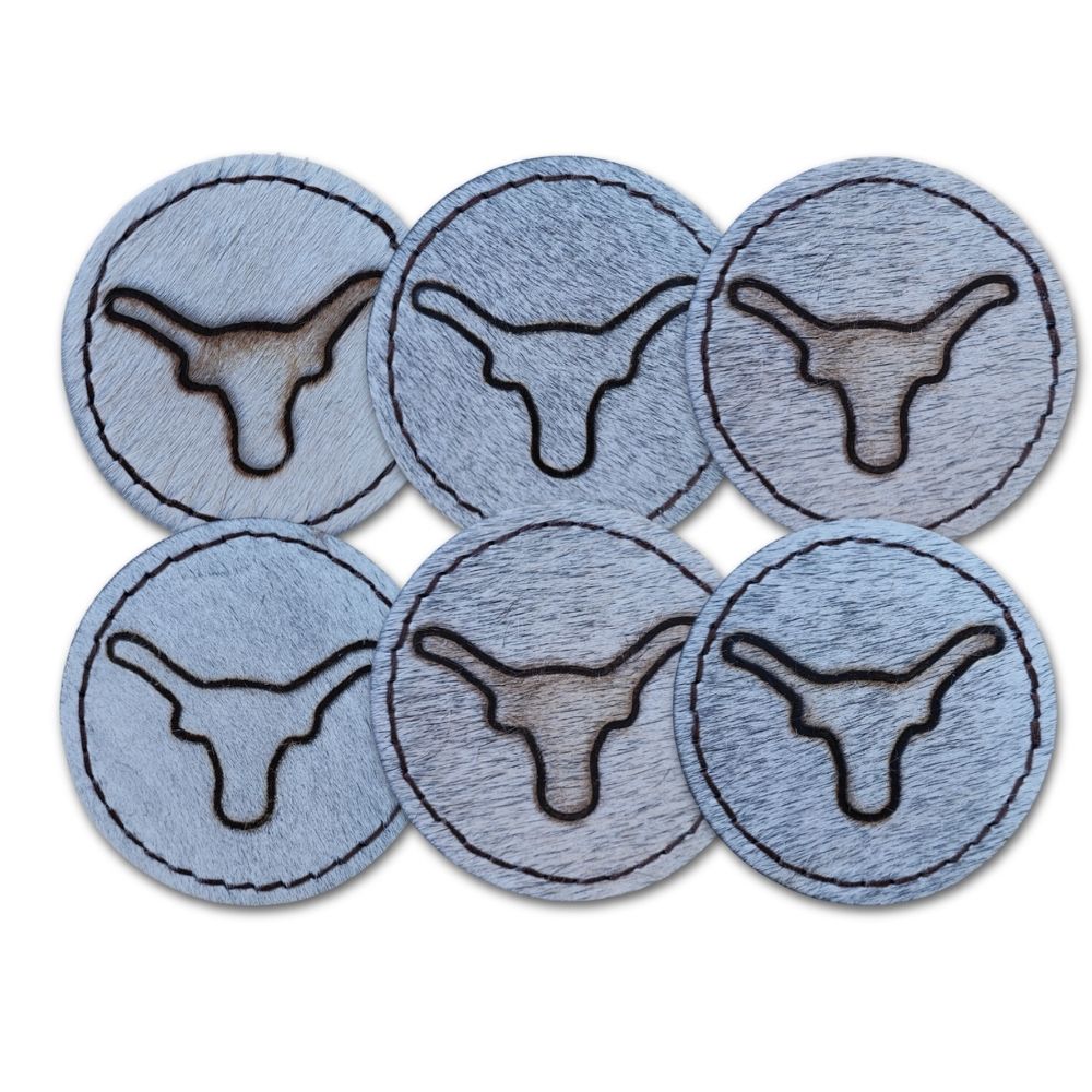 D2W Trading Branded Longhorn Saddle Stitch Coaster