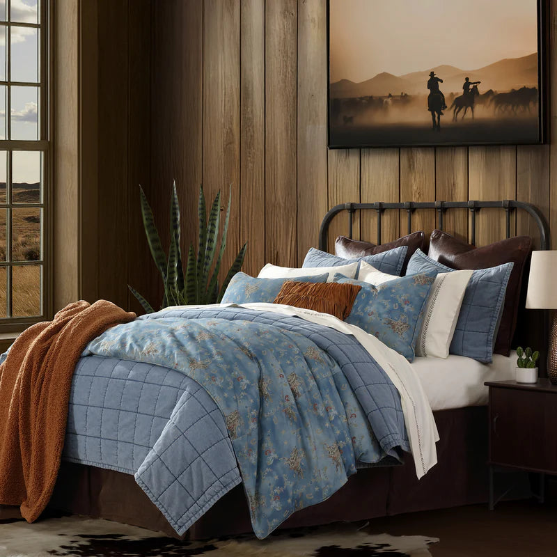 HiEnd Accents Lee Western Washed Denim Comforter Set