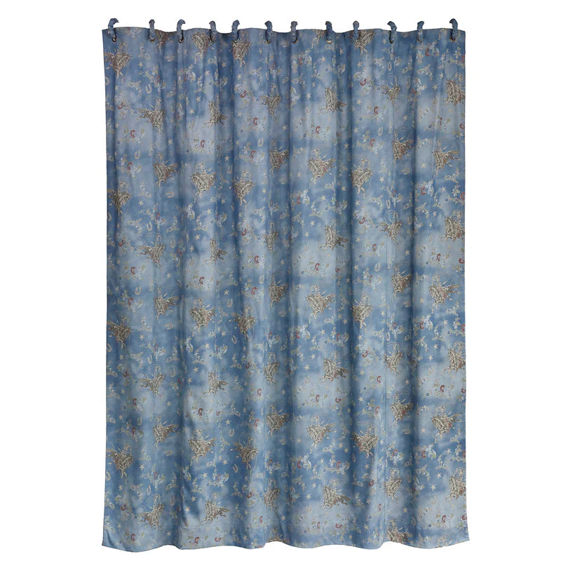 Hi End Accents Lee Western Washed Denim Shower Curtain