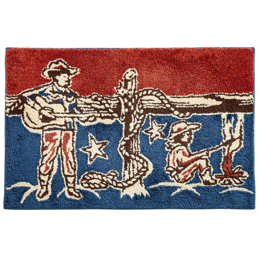HiEnd Accents Strumming Cowboy Bath and Kitchen Rug - Multi