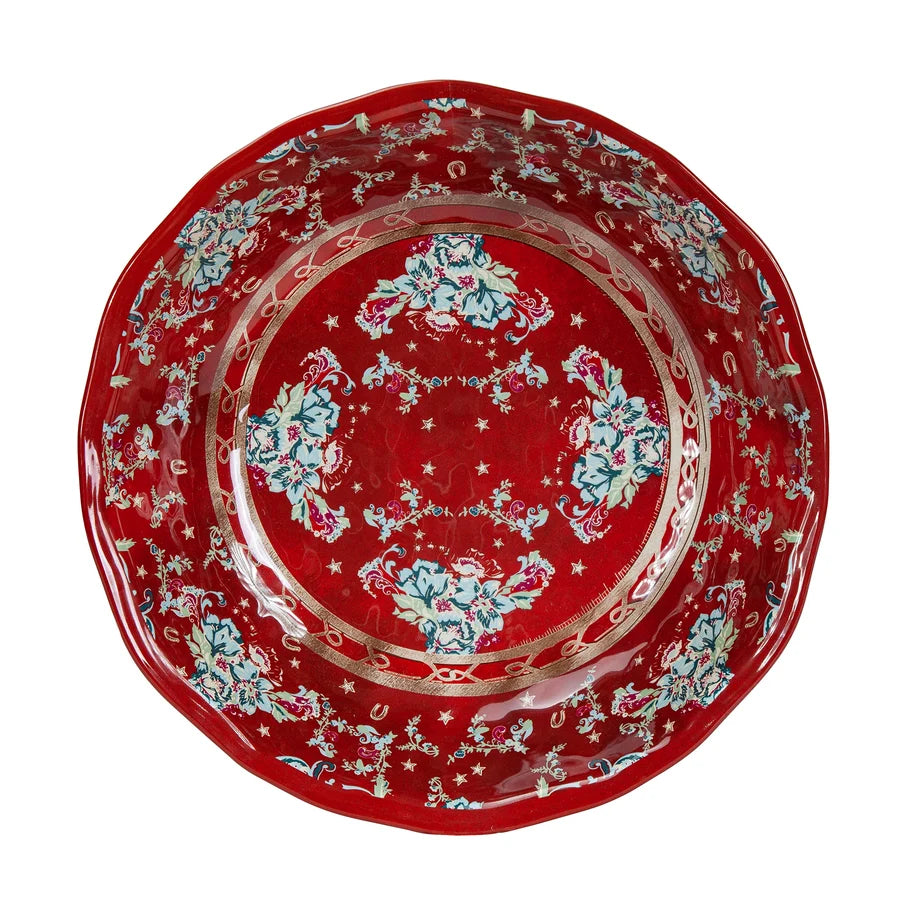Hiend Accents Patchwork Bandana Melamine 14 Piece Dinnerware Set