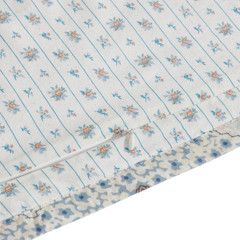 Hi End Accents Mirabelle Patchwork Prairie Quilt Set - Cornflower Blue