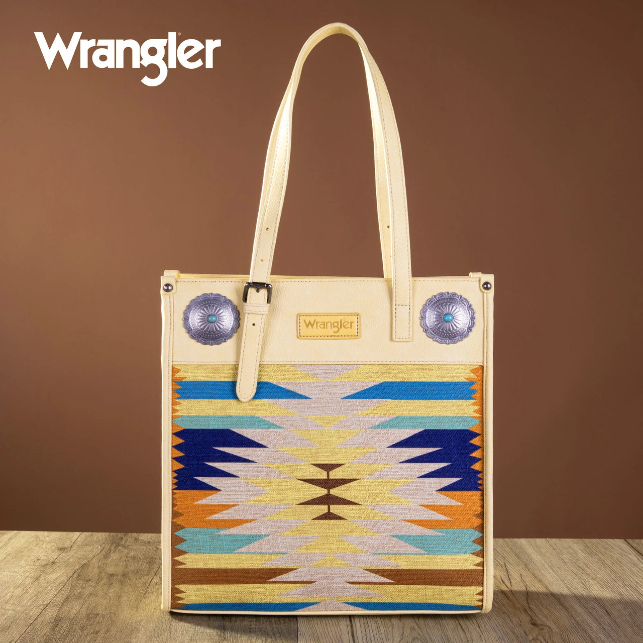Wrangler Women's Southwestern Art Print Concealed Carry Tote - Tan