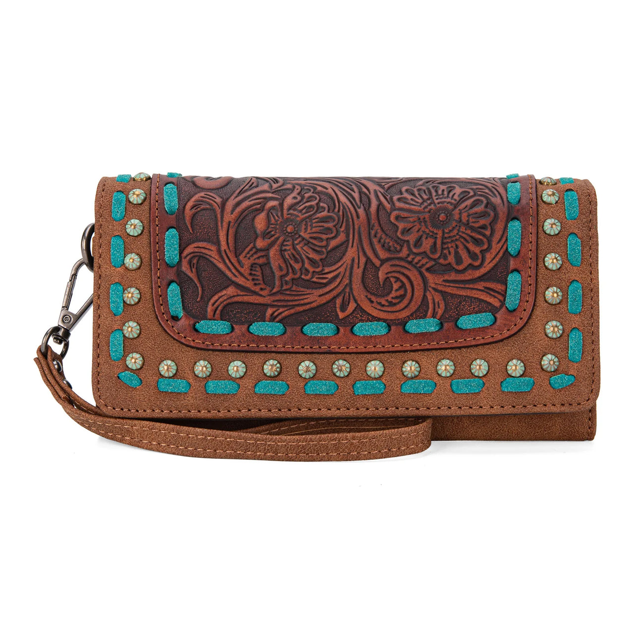 Trinity Ranch Floral Tooled Collection Wallet - Multiple Colours