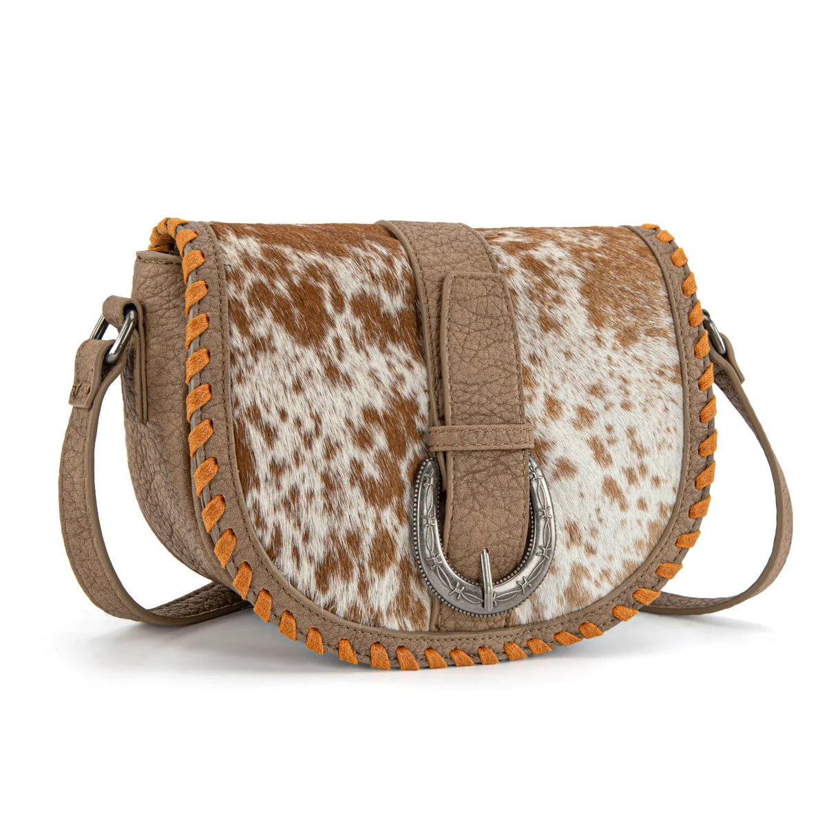 Trinity Ranch Western Hair On Cowhide Saddle Crossbody- Multiple Colours