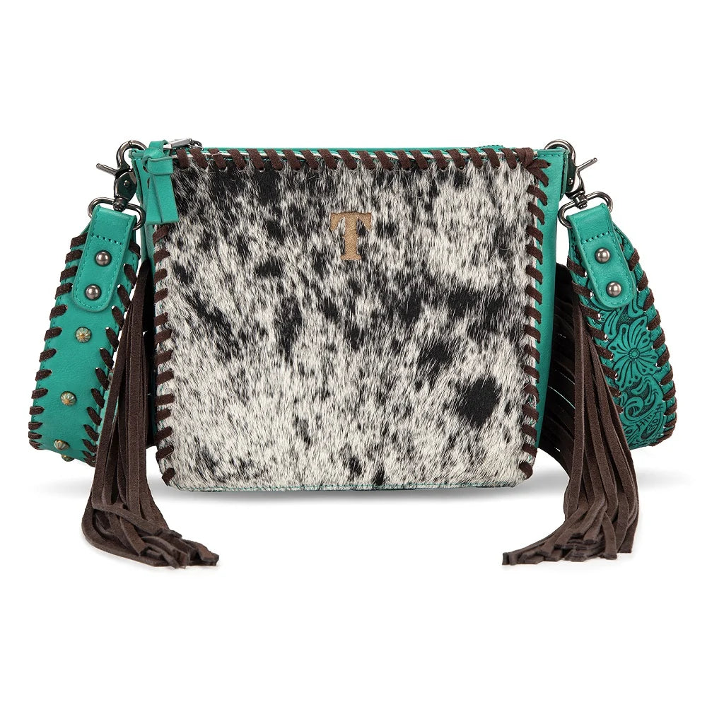 Trinity Ranch Western Cowhide Fringe Crossbody Bag- Multiple Colours