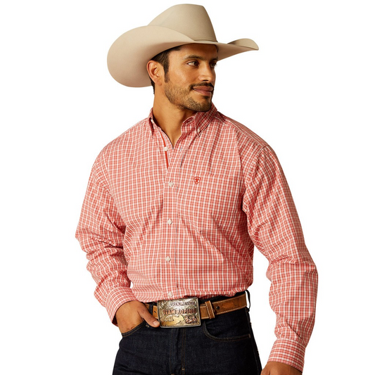 Ariat Men's  Pro Series Roscoe Classic Fit Long Sleeve Shirt - Red