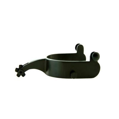 Aime Imports Saddle Bronc Spur 5D 1.75" Shank 1" Band 5 Point Rowel - Black
