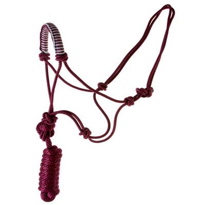 Aime Imports Noseband Rope Halter 7' Big Lead - Wine