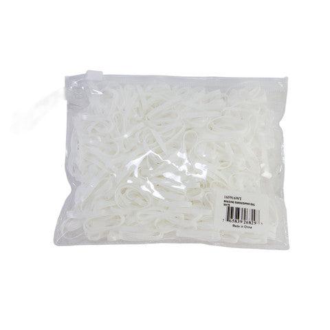 Aime Imports Braiding Bands/Zipper Bag 500 Pieces/Pack - White