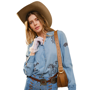 Blue B Western Embroidered Long Sleeve Snap Shirt- Denim