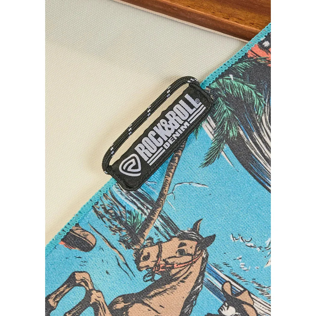 Rock & Roll Beach Cowboy Micro Fiber Towel - Turquoise