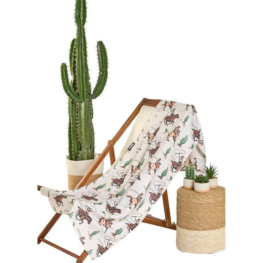 Rock & Roll Stripe Micro Fiber Towel - Natural