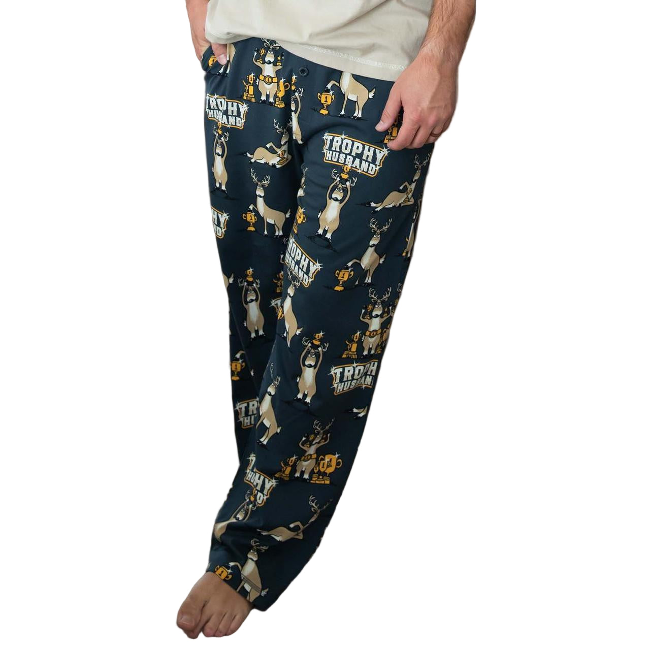 Lazy One Men's Trophy Husband PJ Pants - Blue