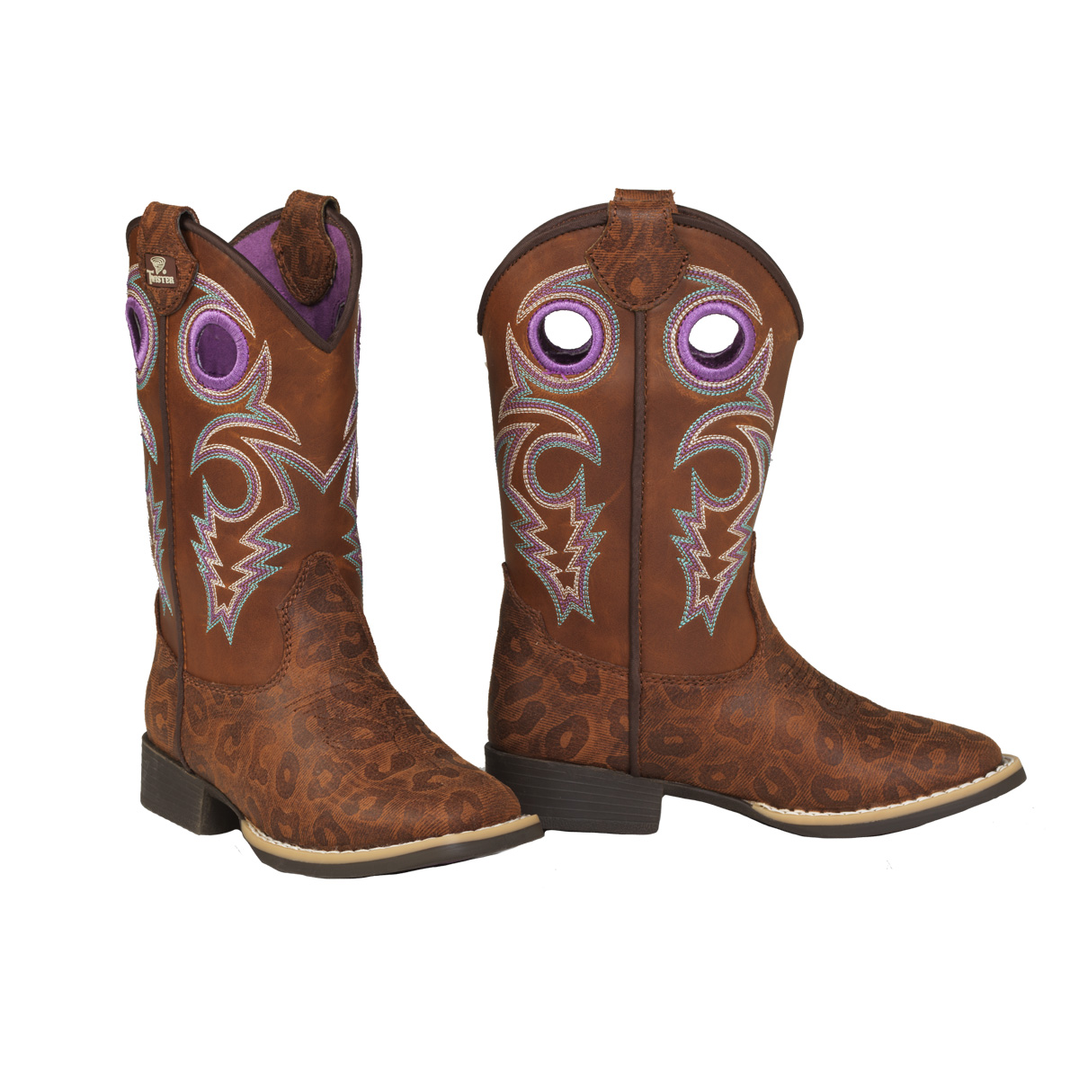 Twister Youth Girl's Dottie Western Boots - Brown
