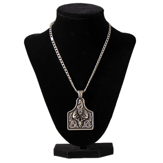 Twister Men's 24" Deer Skull Chain Necklace - Silver
