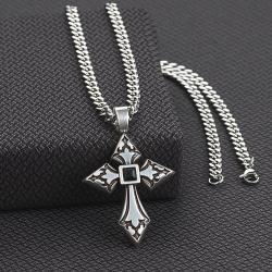 Twister Unisex Engraved Cross Necklace