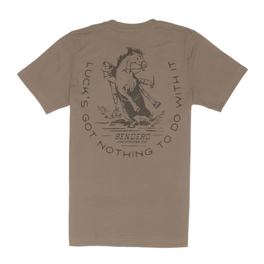 Sendero Unisex No Luck Short Sleeve Tee Shirt - Light Brown