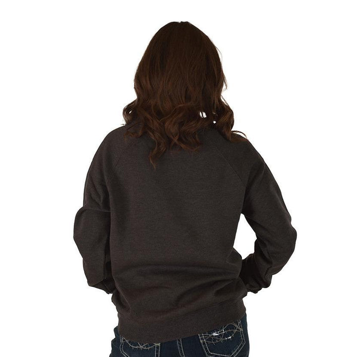 Cowgirl Tuff Unisex Junkie Print Crewneck Sweatshirt - Gray