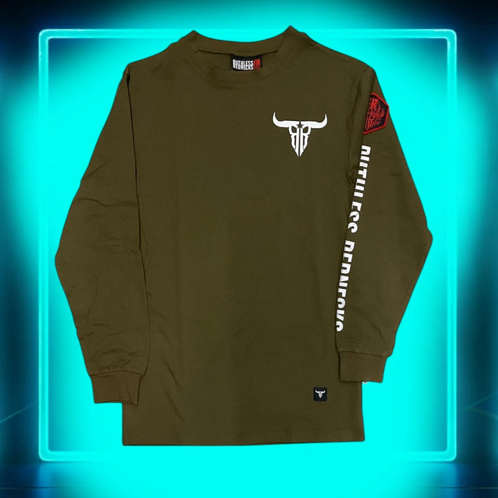 Ruthless Rednecks Support Your Local Dirtbag Long Sleeve Shirt - Army Green - Irvine Tack &amp; Western Wear